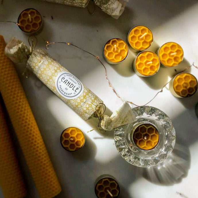 Candy Light - 6 Beeswax Tealight Candles by Frank Wrap